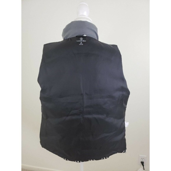 Lands' End ~Woman Size M (10-12)~ Black/White Puffer Zip-Up Front Vest. - Picture 6 of 12